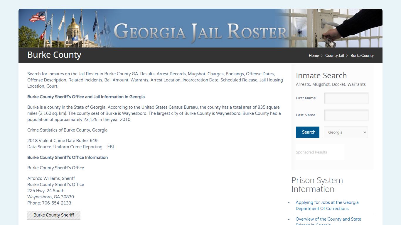 Burke County | Georgia Jail Inmate Search